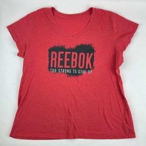 Reebok Tshirt Womens Red Cap Sleeve